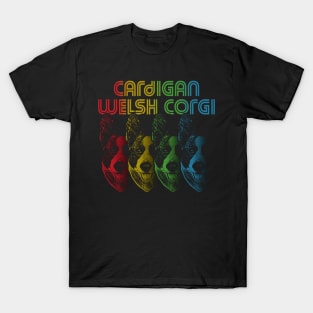 Cool Retro Groovy Cardigan Welsh Corgi Dog T-Shirt